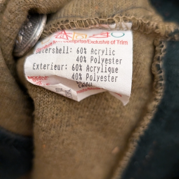 Vintage 90's Floral Trim Sleeveless Button Front Vest In Tan/Forest Green - Picture 10 of 10